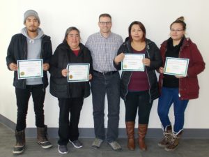 Photo 2: Graduation day: Our four graduates with one of the Englobe trainers licensed by ECO Canada to deliver BEAHR programs.