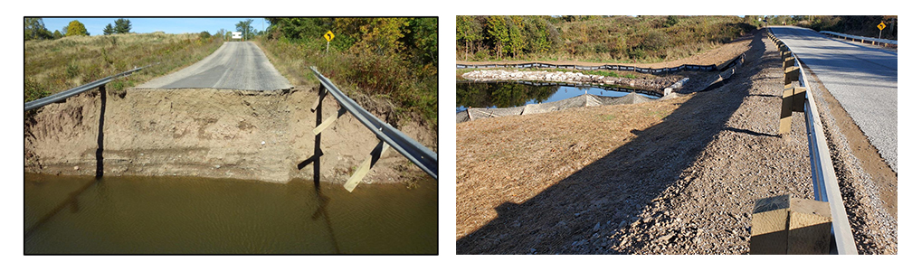 Before and after of culvert